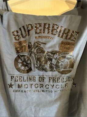 SHEIN Black Graphic Tee with Metallic Detail